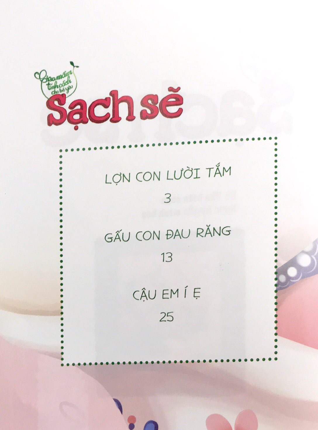 gieo mầm tính cách cho bé yêu: sạch sẽ (2022)