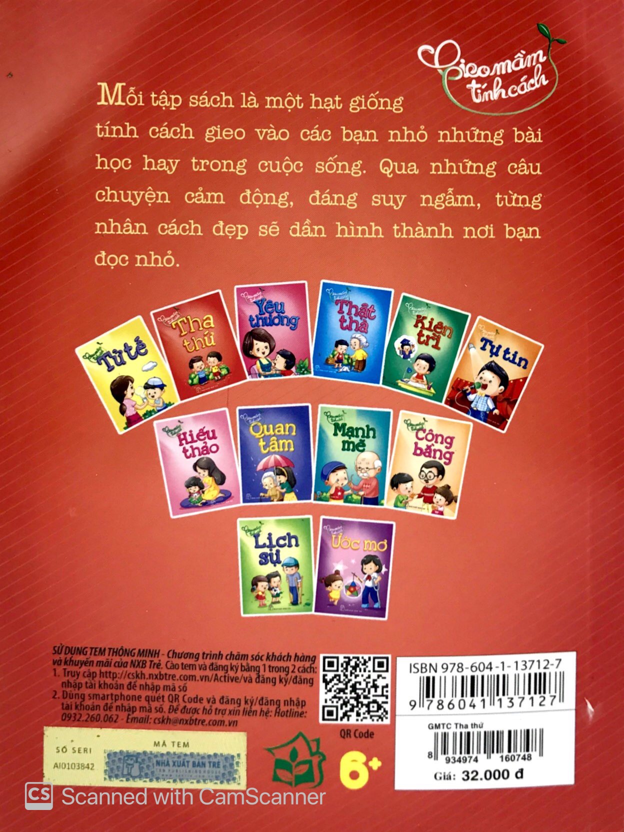 gieo mầm tính cách - tha thứ (tái bản 2019)