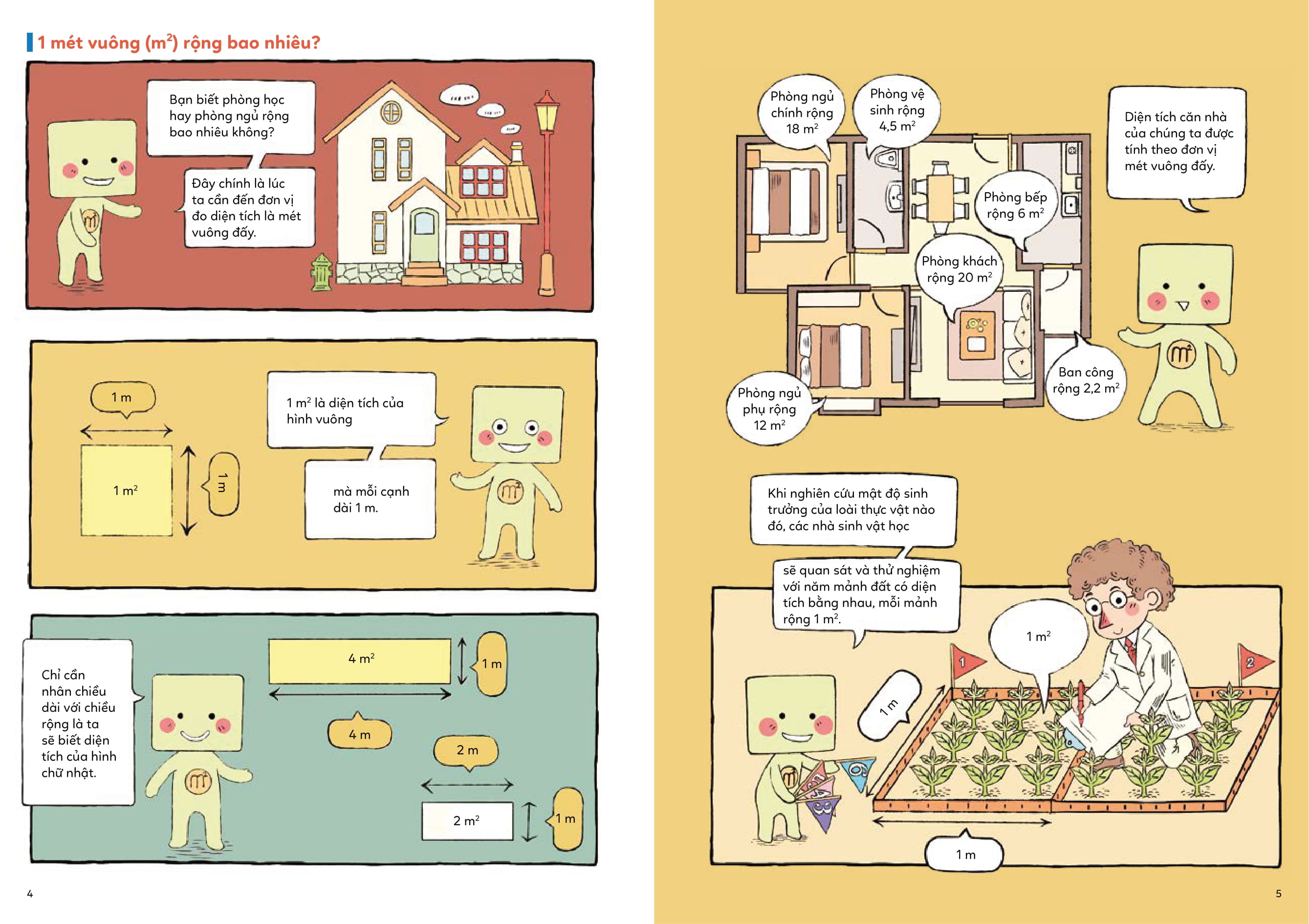 giỏi đo lường, giỏi toán học - 1 mét vuông rộng bao nhiêu?