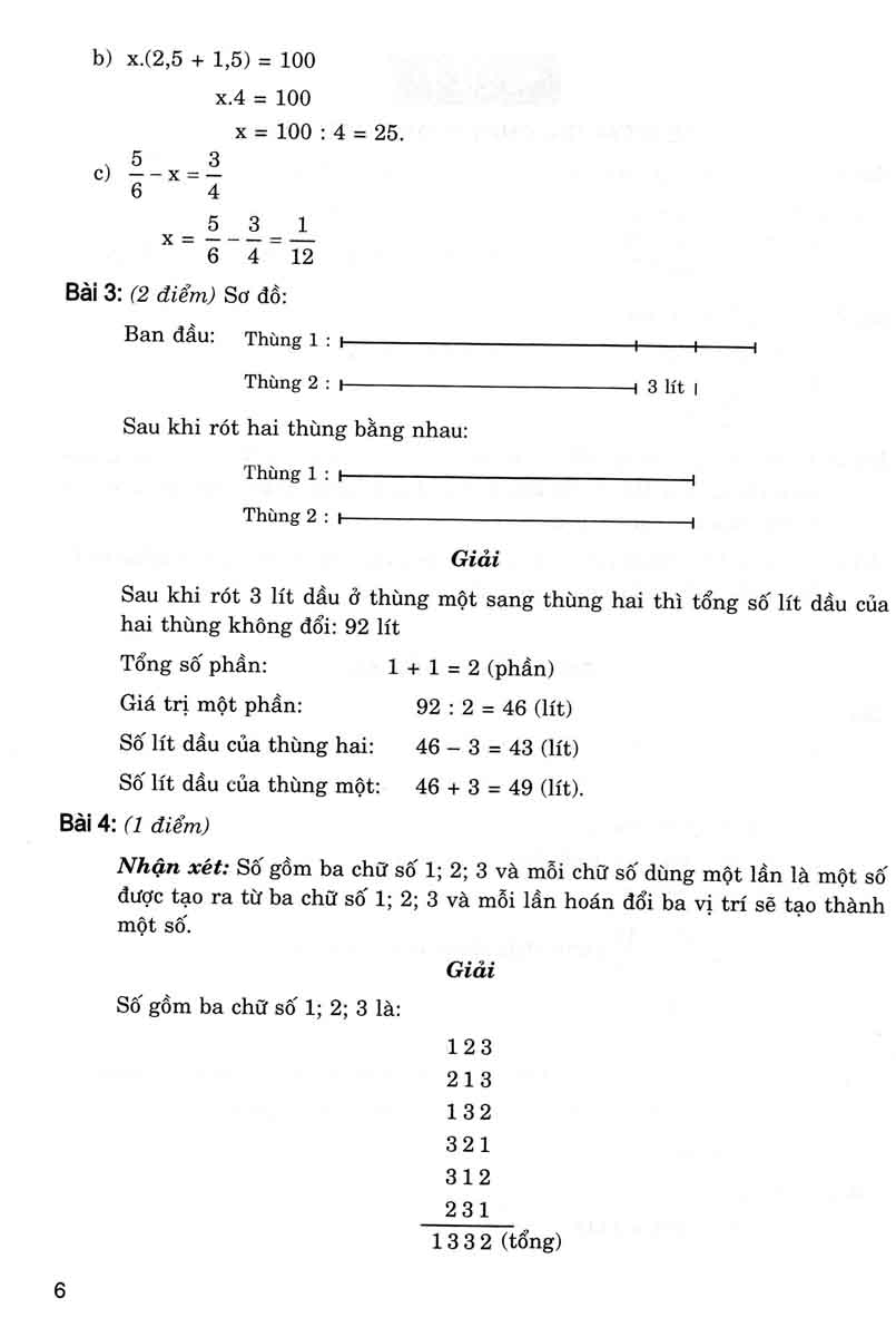 giới thiệu các dạng đề kiểm tra toán 6 (dùng chung cho các bộ sgk hiện hành)