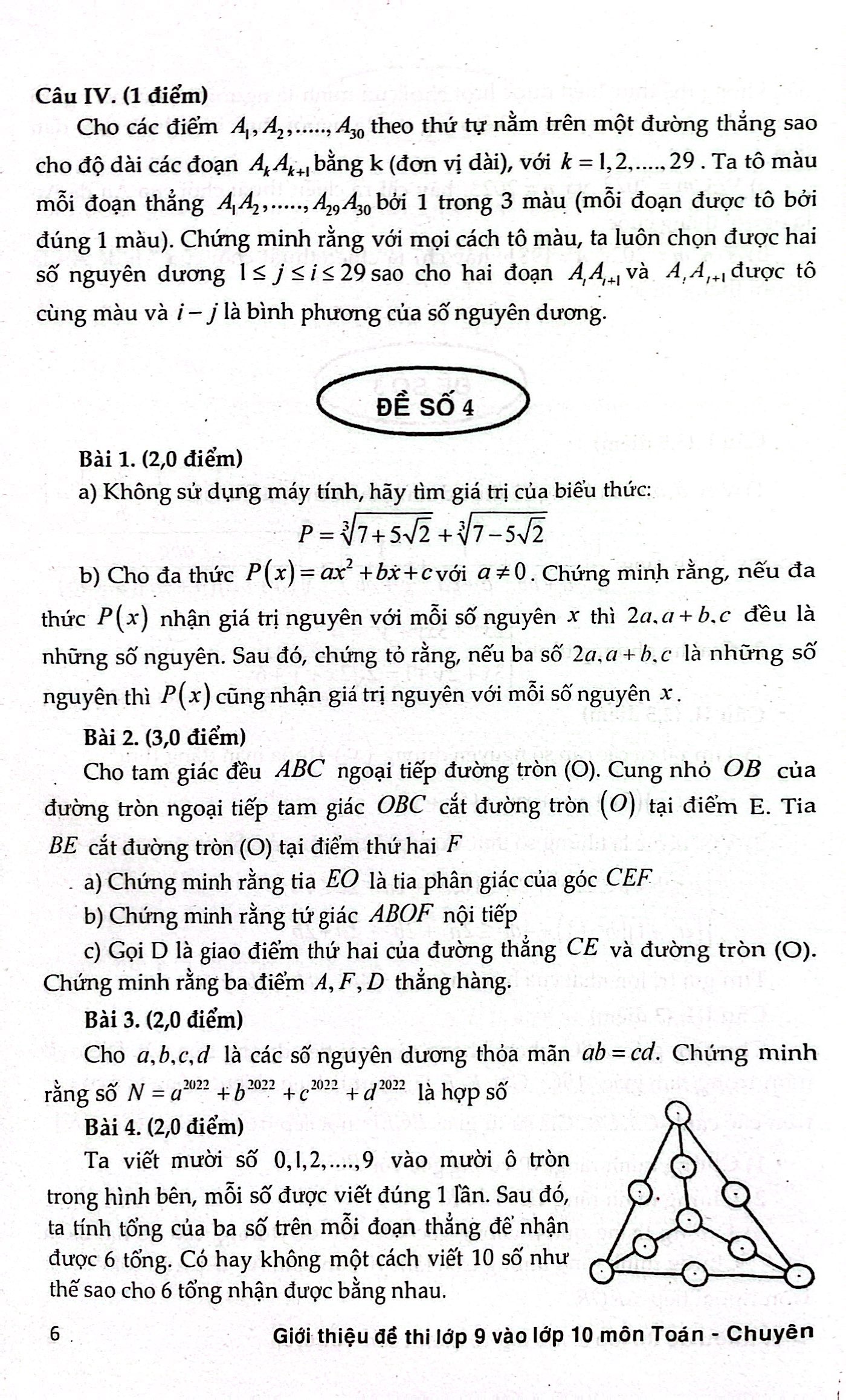 giới thiệu đề thi lớp 9 vào lớp 10 môn toán chuyên