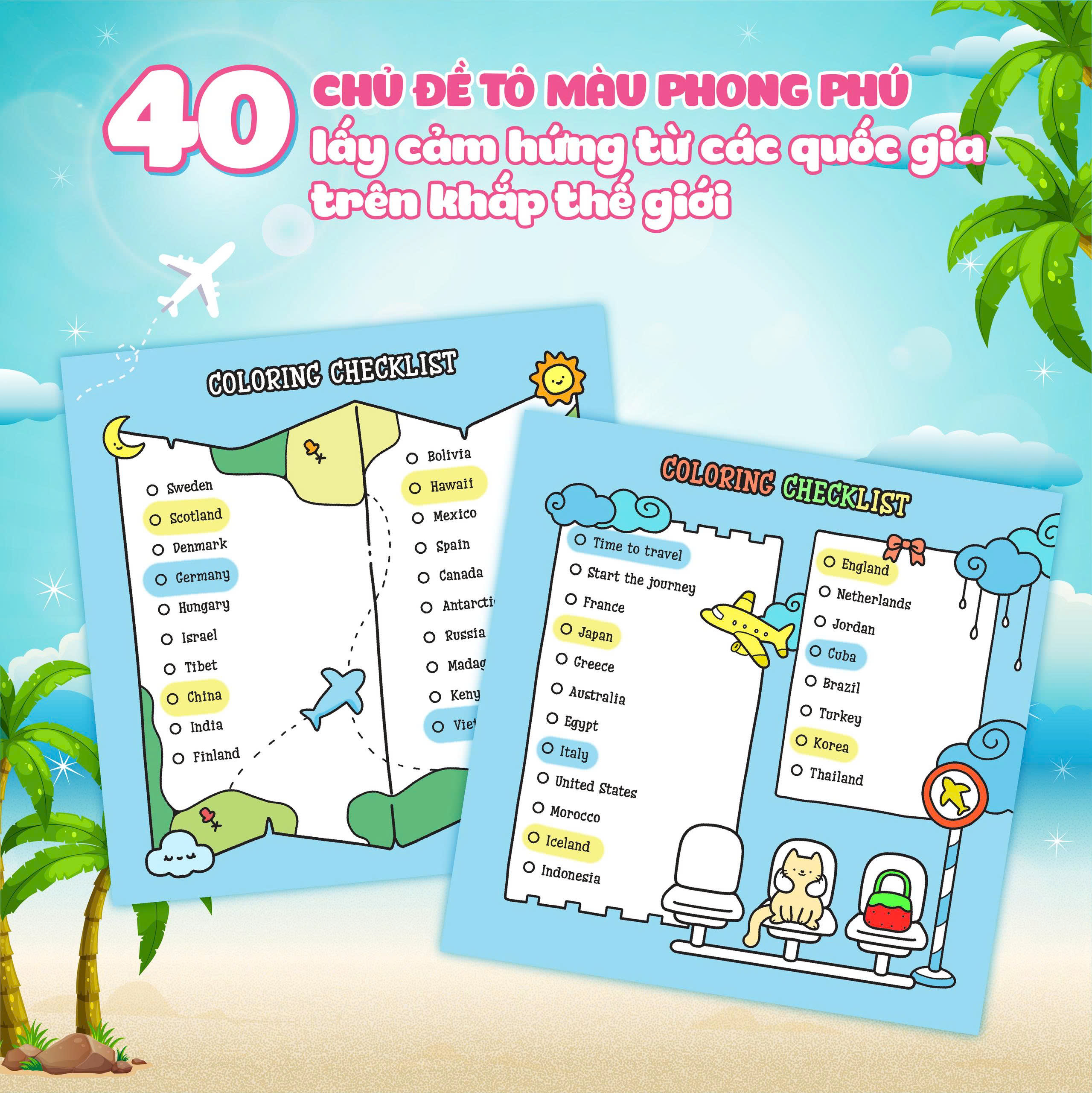 Girl Holiday - Traveling Diary Coloring Book