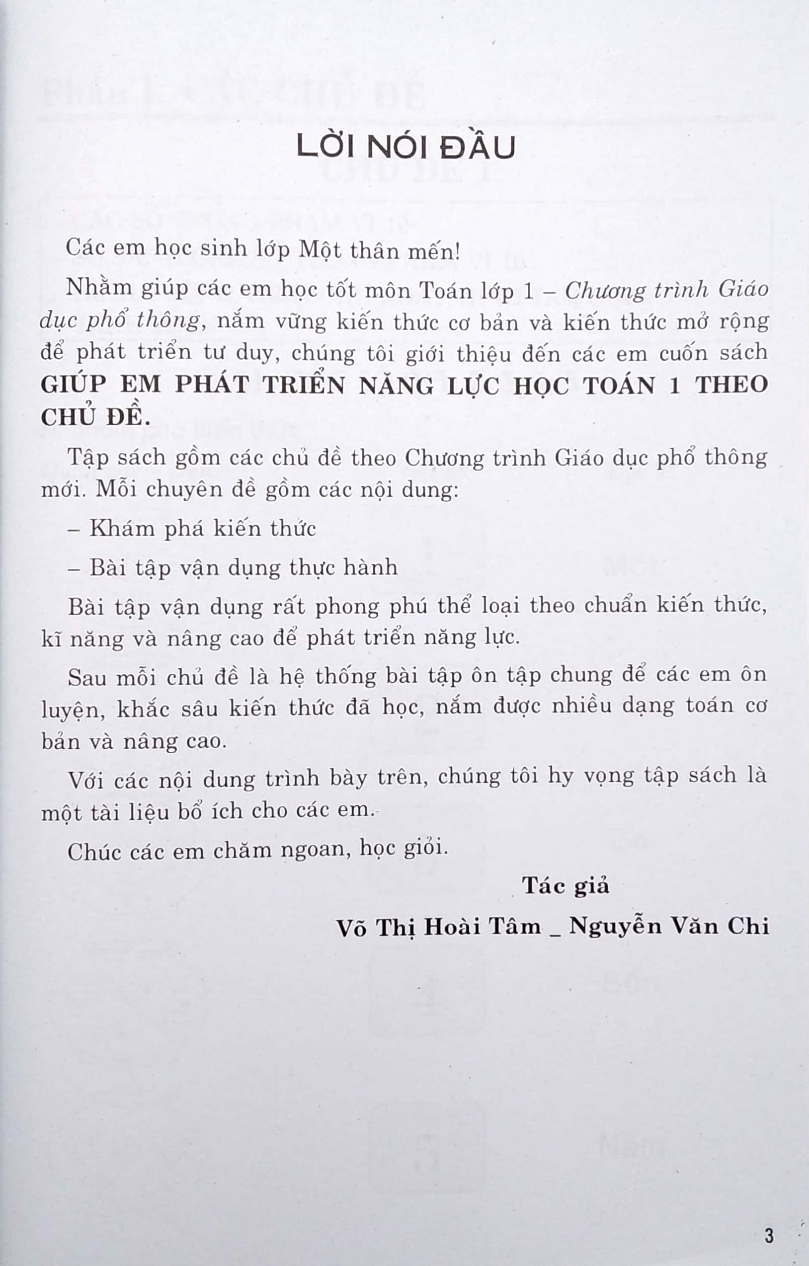 giúp em phát triển năng lực học toán 1 theo chủ đề