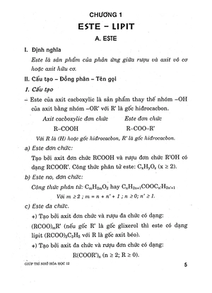 giúp trí nhớ hóa học 12