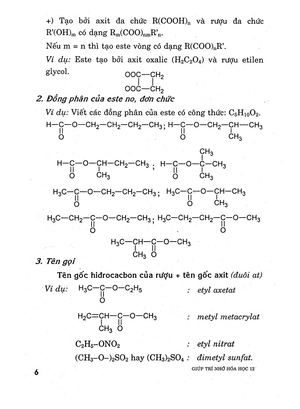 giúp trí nhớ hóa học 12