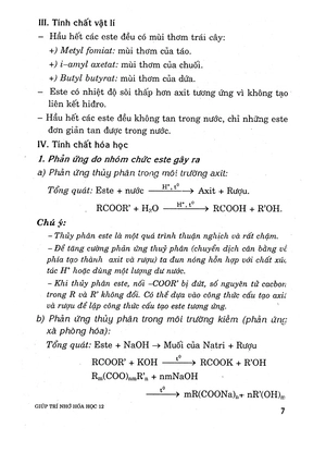 giúp trí nhớ hóa học 12