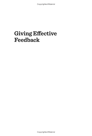 giving effective feedback (hbr 20-minute manager series)