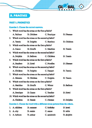 global success - bài tập bổ trợ và nâng cao tiếng anh lớp 5 - tập 1 (có đáp án)