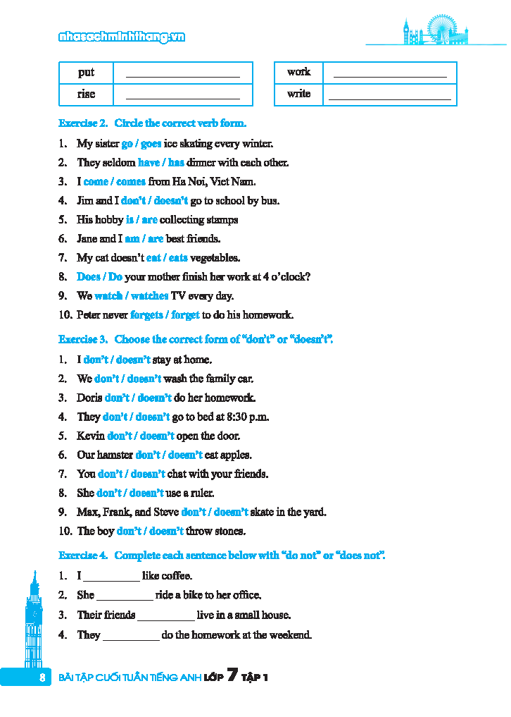 Global Success - Bai Tap Cuoi Tuan Tieng Anh Lop 7 - Tap 1 (Co Dap An)