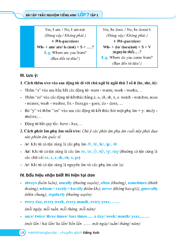 global success - bài tập trắc nghiệm tiếng anh lớp 7 - tập 1 (có đáp án)