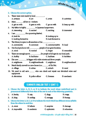 global success - bộ đề kiểm tra định kỳ 4 kỹ năng tiếng anh lớp 9 - tập 1 (có đáp án)