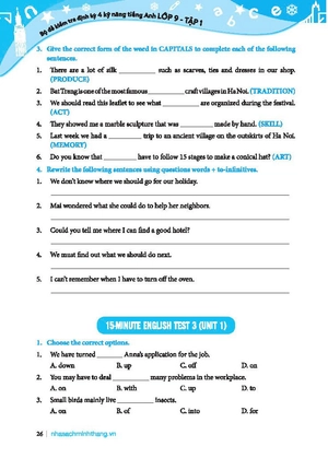 global success - bộ đề kiểm tra định kỳ 4 kỹ năng tiếng anh lớp 9 - tập 1 (có đáp án)