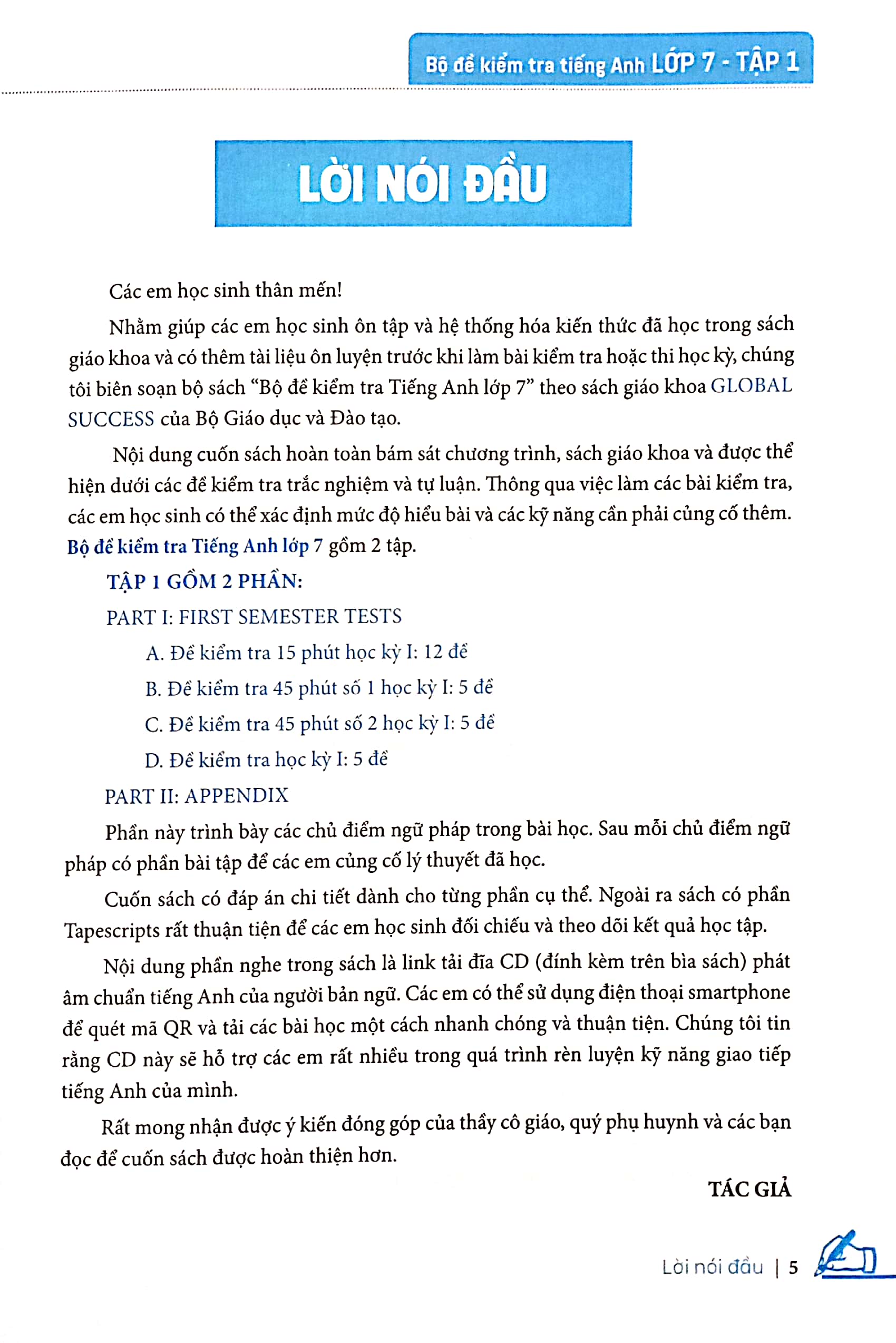 global success - bộ đề kiểm tra tiếng anh lớp 7 - tập 1 (có đáp án)