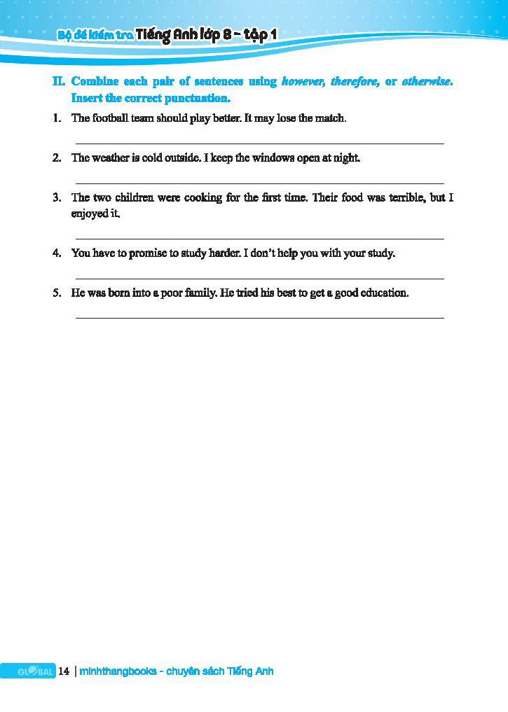 global success - bộ đề kiểm tra tiếng anh lớp 8 - tập 1 (có đáp án)