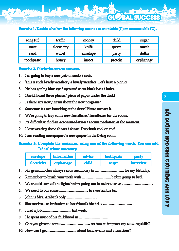Global Success - Bồi Dưỡng Học Sinh Giỏi Tiếng Anh Lớp 7 (Có Đáp Án)