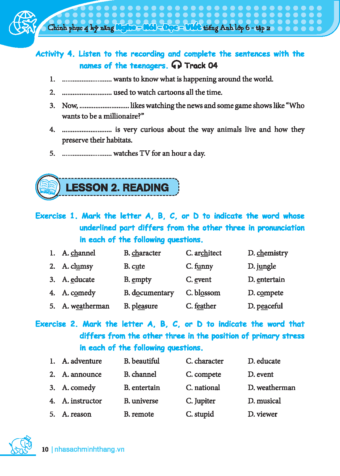 global success - chinh phục 4 kỹ năng tiếng anh nghe - nói - đọc - viết lớp 6 - tập 2 (tái bản 2024)