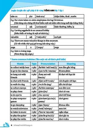 global success - luyện chuyên sâu ngữ pháp và từ vựng tiếng anh lớp 7 - tập 1 (tái bản)
