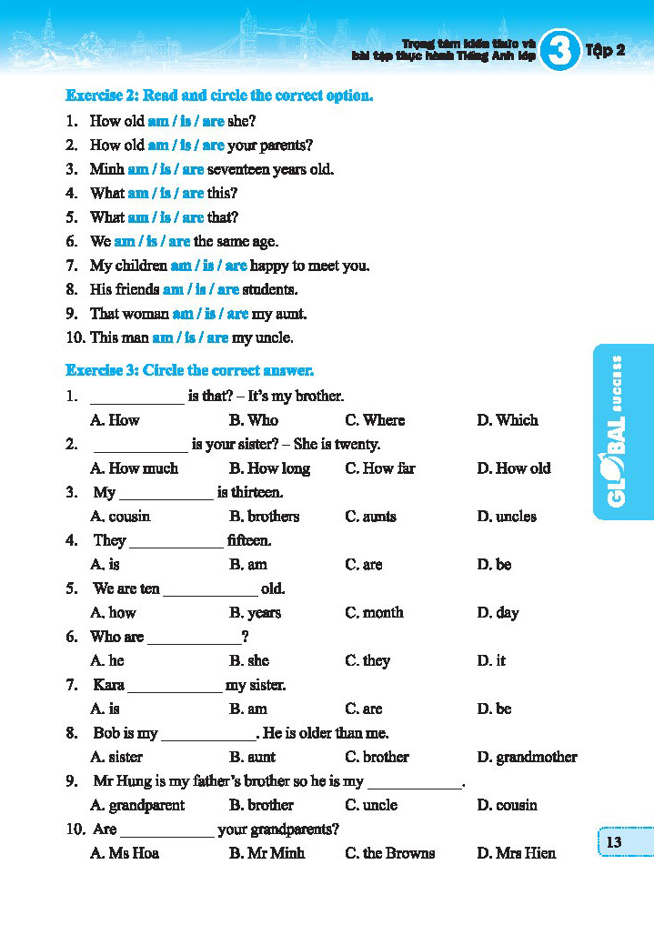 global success - trọng tâm kiếm thức và bài tập thực hành tiếng anh lớp 3 - tập 2 - có đáp án