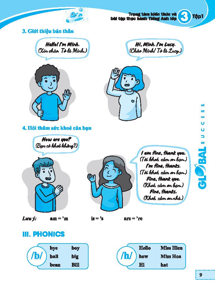 global success - trọng tâm kiến thức và bài tập thực hành tiếng anh lớp 3 - tập 1 - có đáp án
