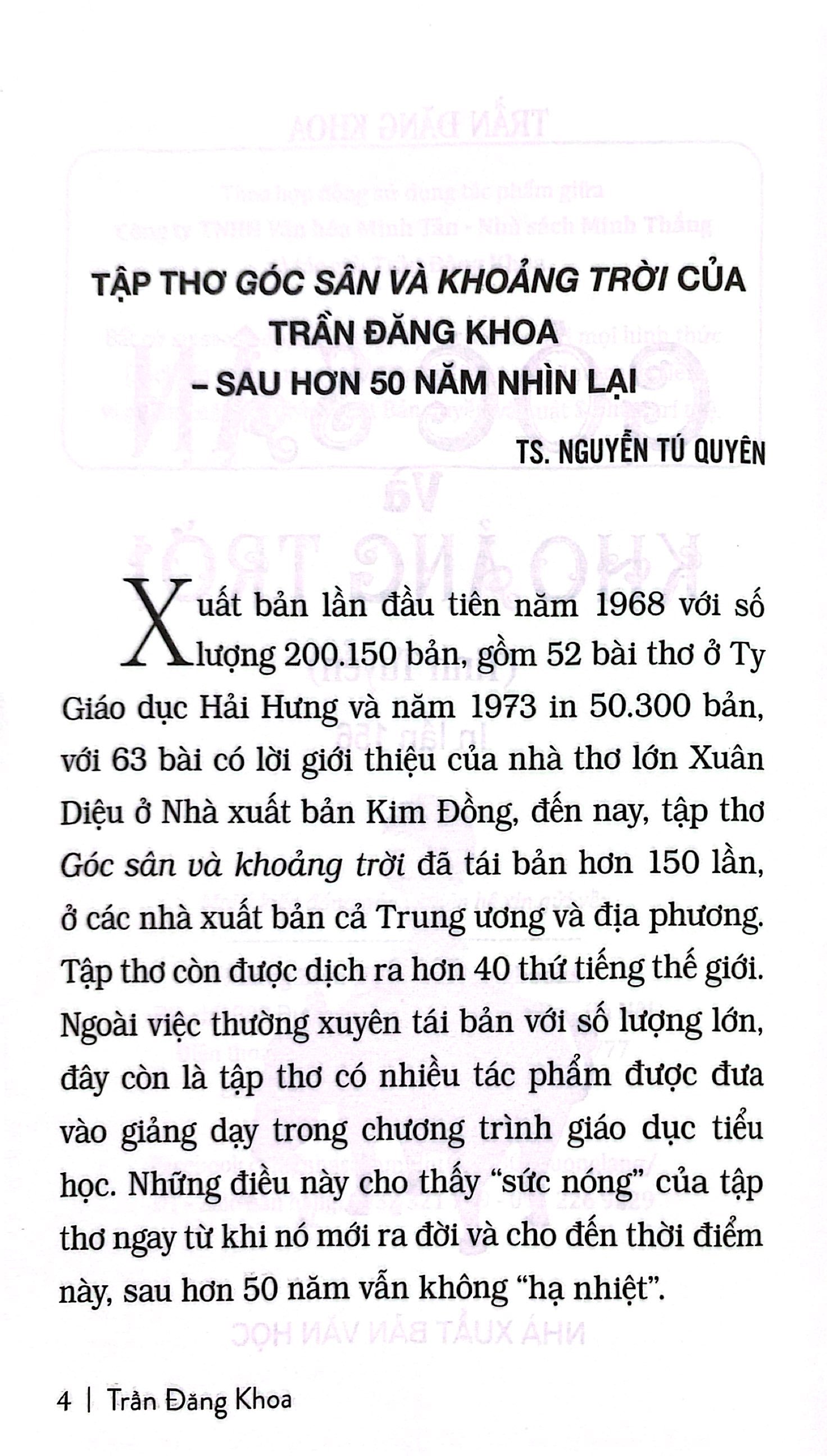 góc sân và khoảng trời (tái bản 2024)