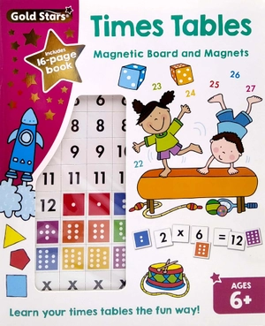 gold stars magnetic board and magnets: times table
