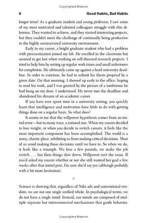 good habits, bad habits