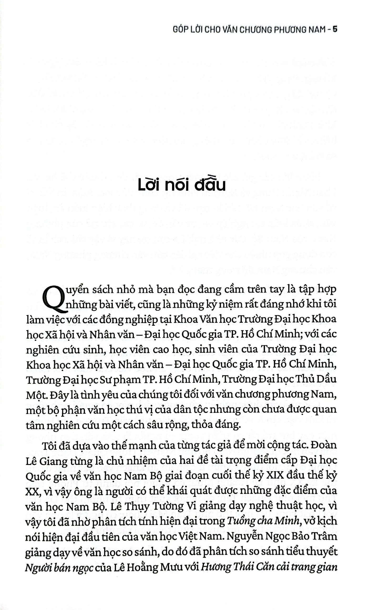 góp lời cho văn chương phương nam