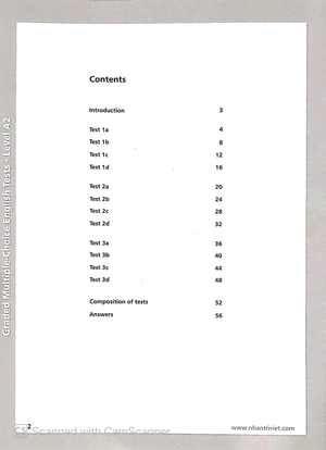 graded multiple - choice english test level a2 (không cd)