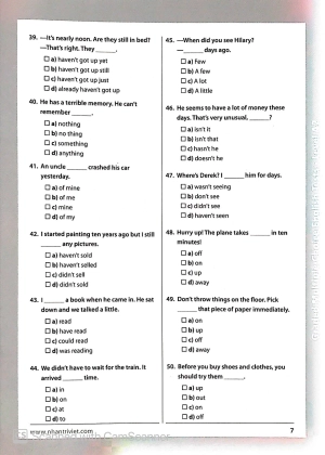 graded multiple - choice english test level a2 (không cd)