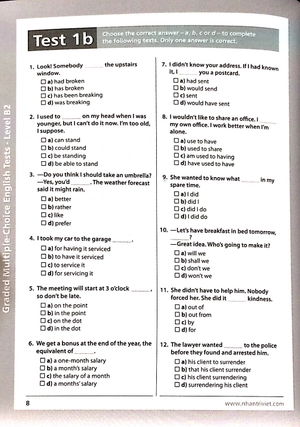 graded multiple - choice english test level b2 (không cd)