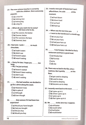graded multiple - choice english test level b2 (không cd)