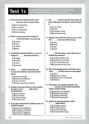 graded multiple - choice english test level c1 (không cd)