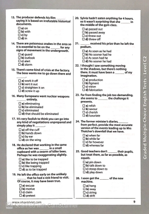 graded multiple - choice english test level c2 (không cd)