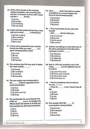 graded multiple - choice english test level c2 (không cd)