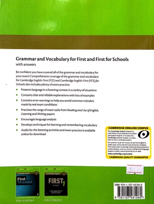 grammar and vocabulary for first and first for schools book with answers and audio