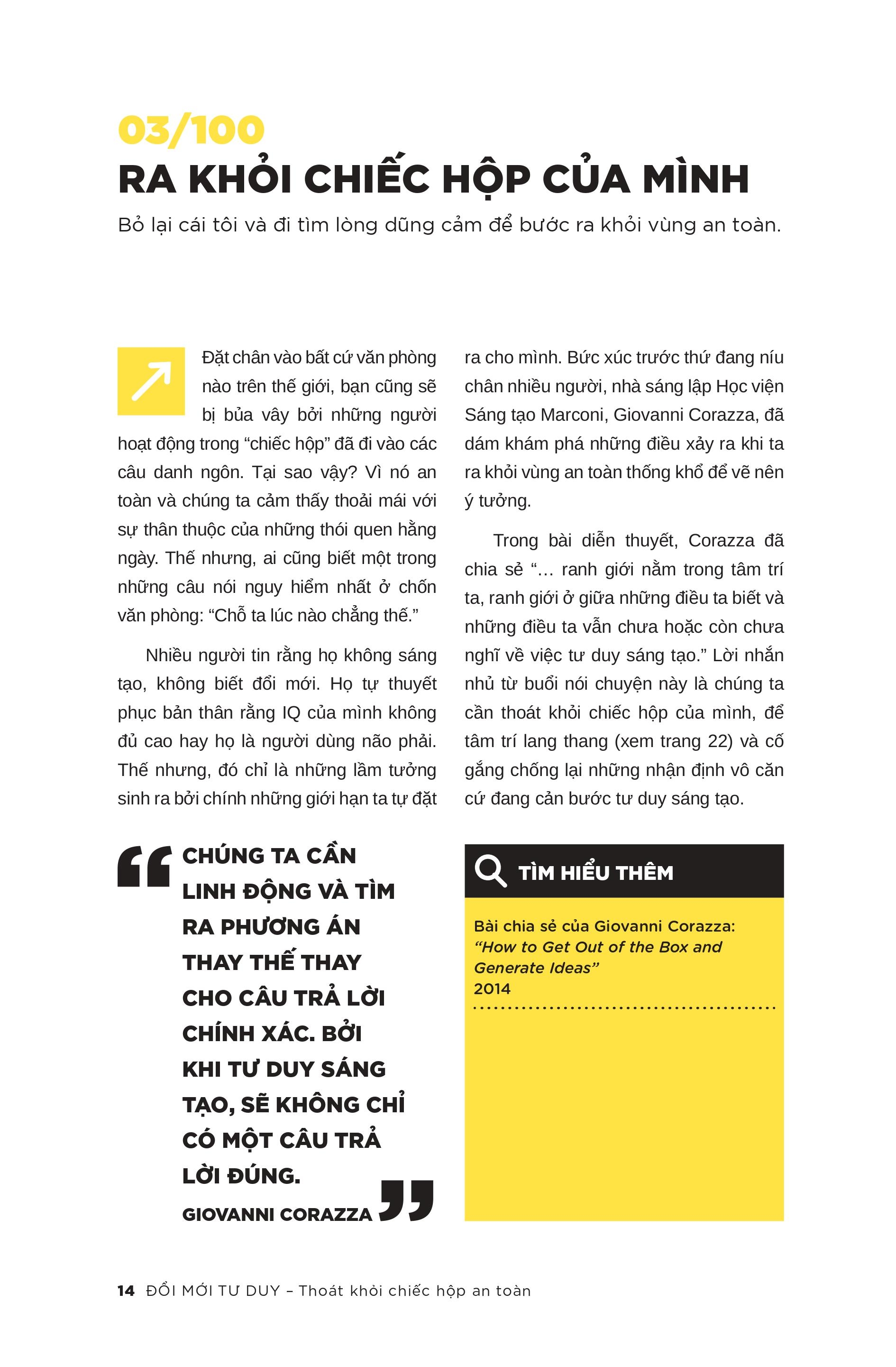 great ted talks: đổi mới tư duy - thoát khỏi chiếc hộp an toàn