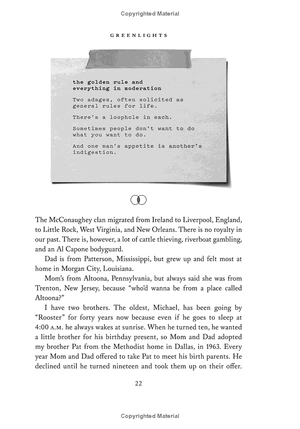 greenlights: raucous stories and outlaw wisdom from the academy award-winning actor