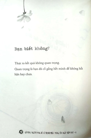 gửi bạn, người đang bỏ lỡ hạnh phúc mang tên ngày hôm nay