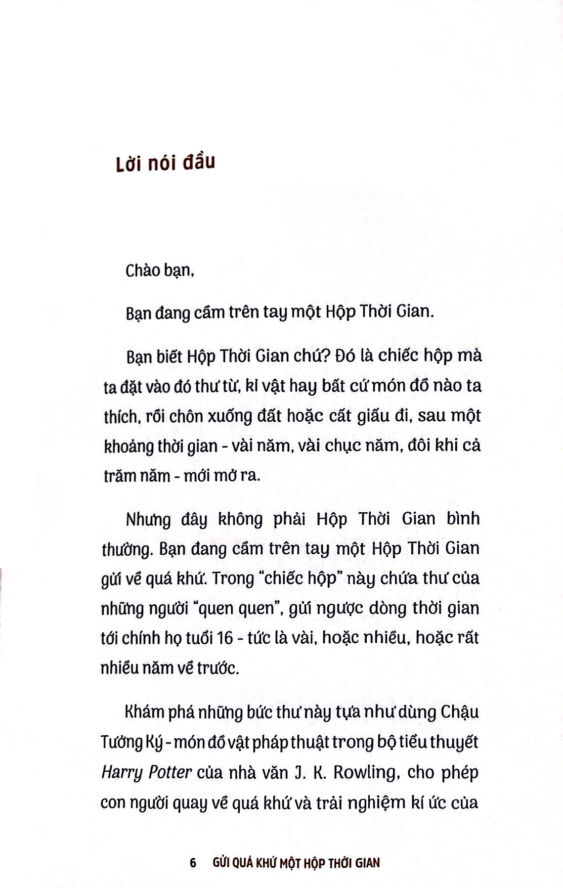 gửi quá khứ một hộp thời gian