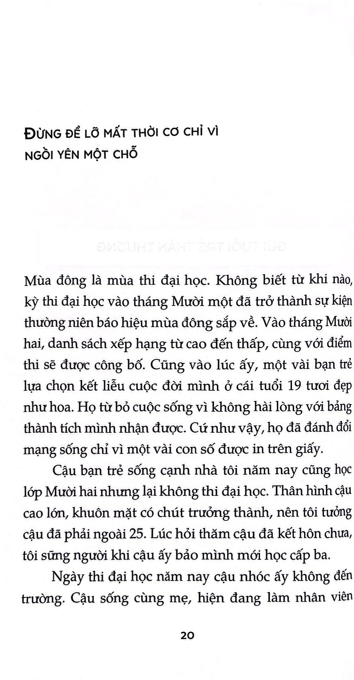 gửi tuổi trẻ thân thương