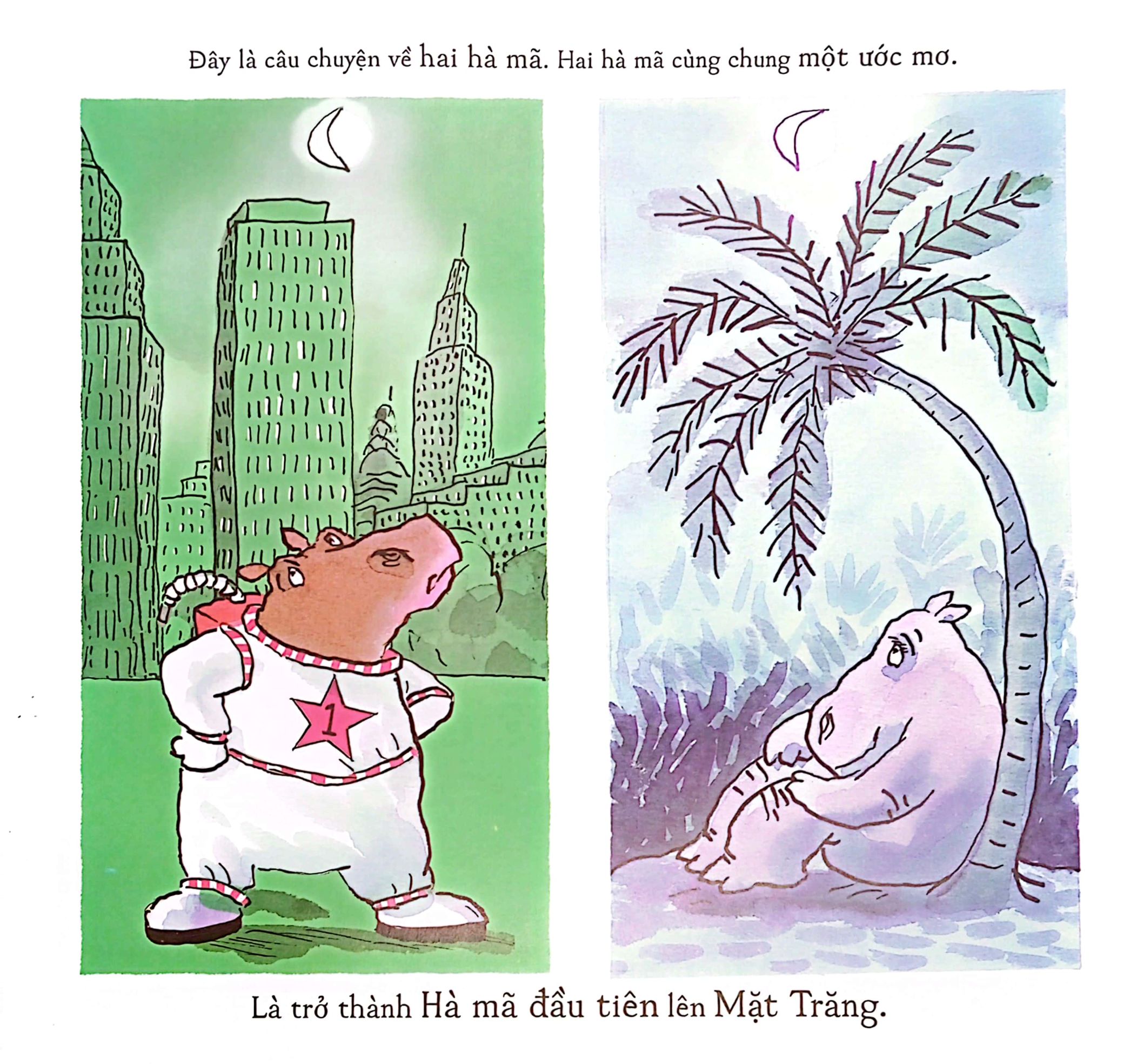 hà mã lên mặt trăng