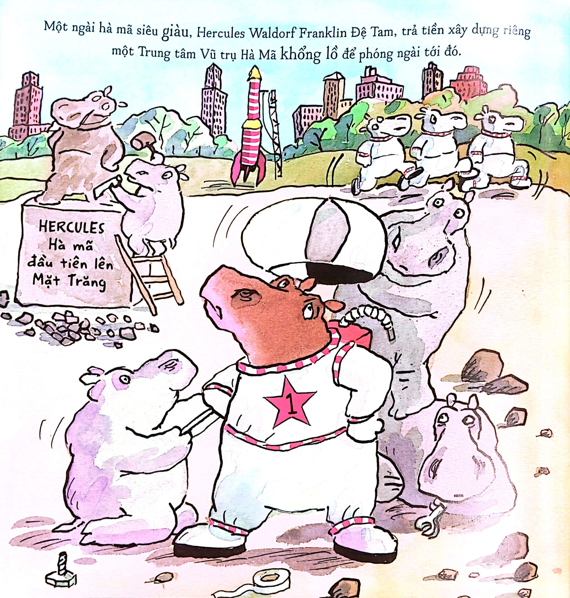 hà mã lên mặt trăng