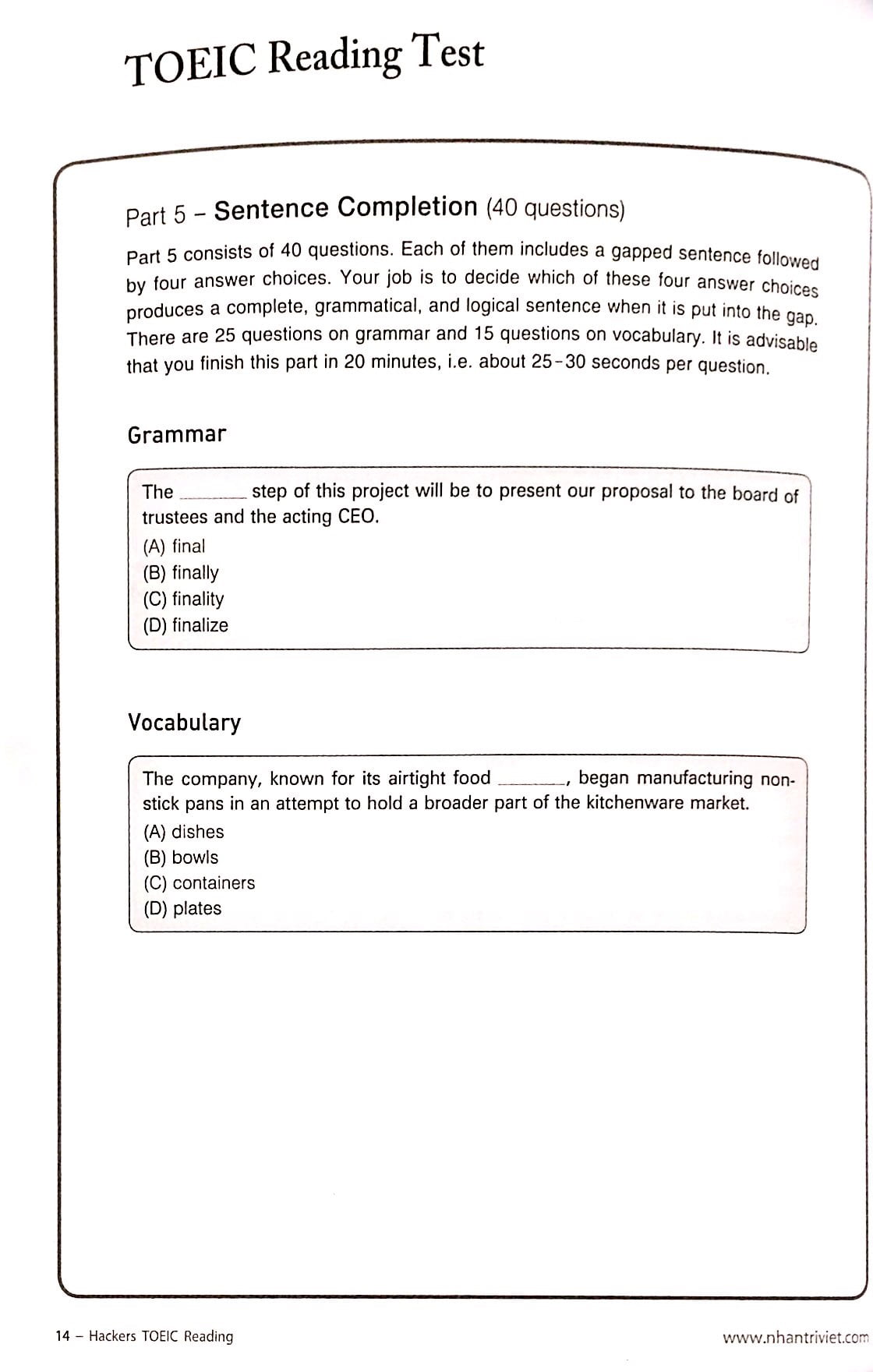 hackers toeic reading