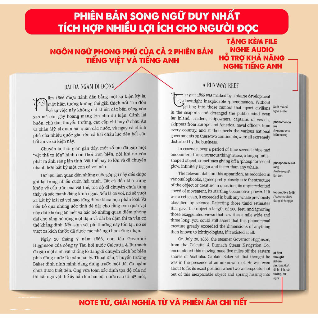 hai vạn dặm dưới biển - twenty thousand leagues under the sea (song ngữ)