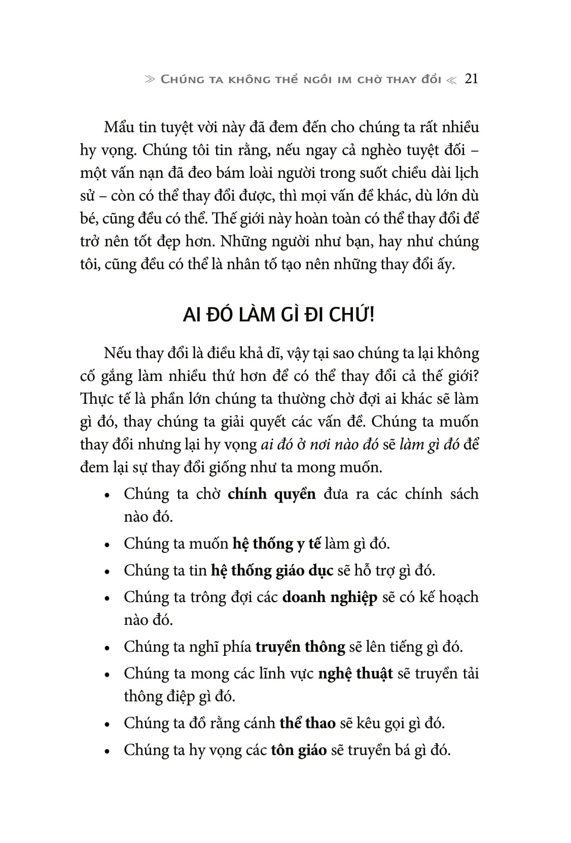 hành động - hành trình tạo nên những thay đổi tích cực