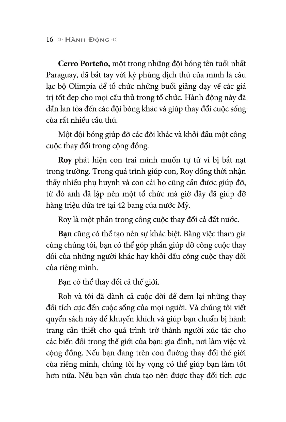 hành động - hành trình tạo nên những thay đổi tích cực