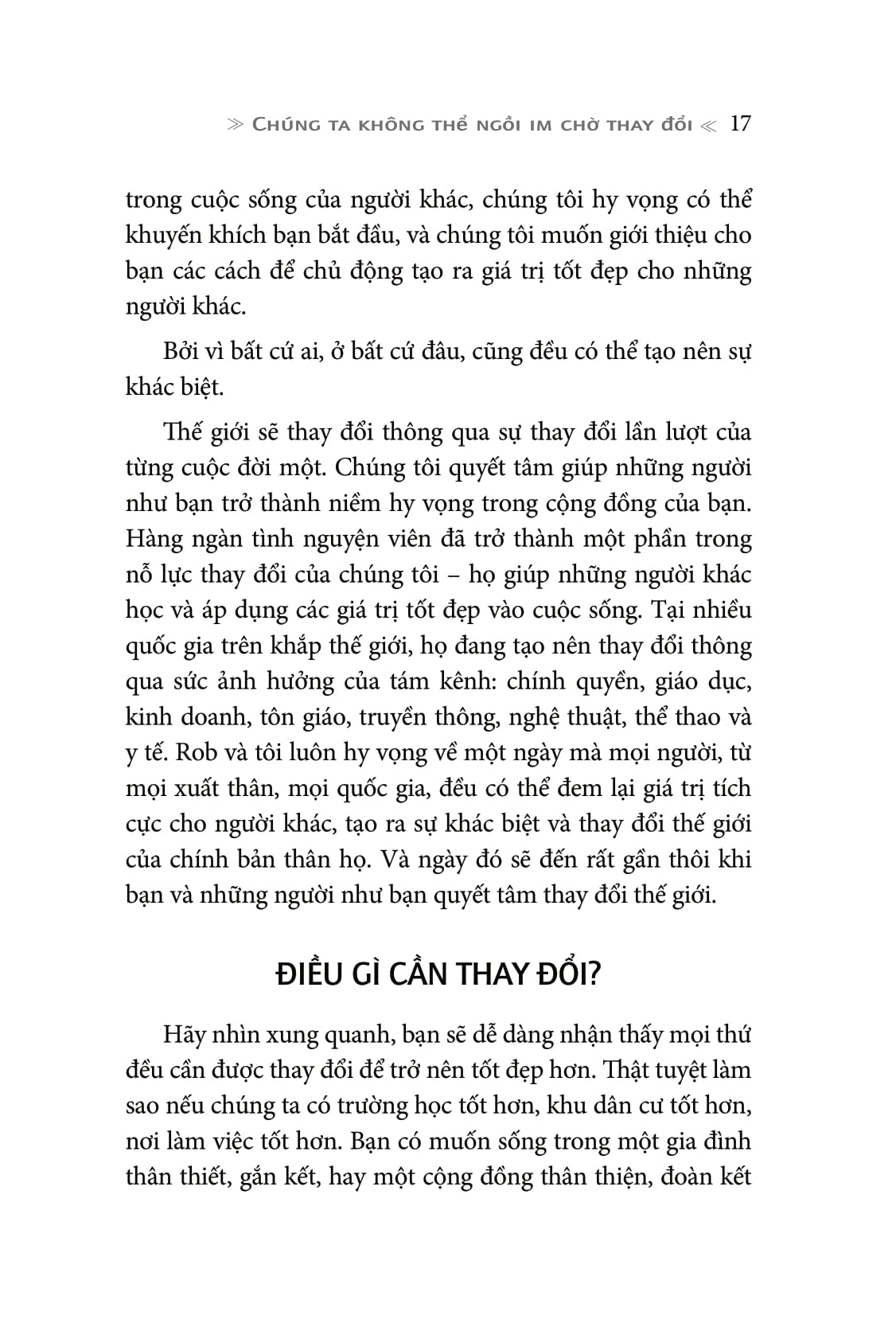 hành động - hành trình tạo nên những thay đổi tích cực