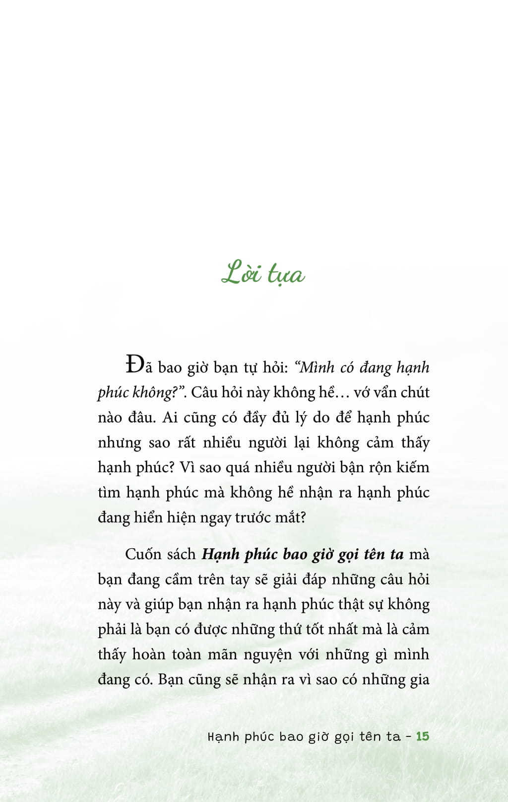 hạnh phúc bao giờ gọi tên ta