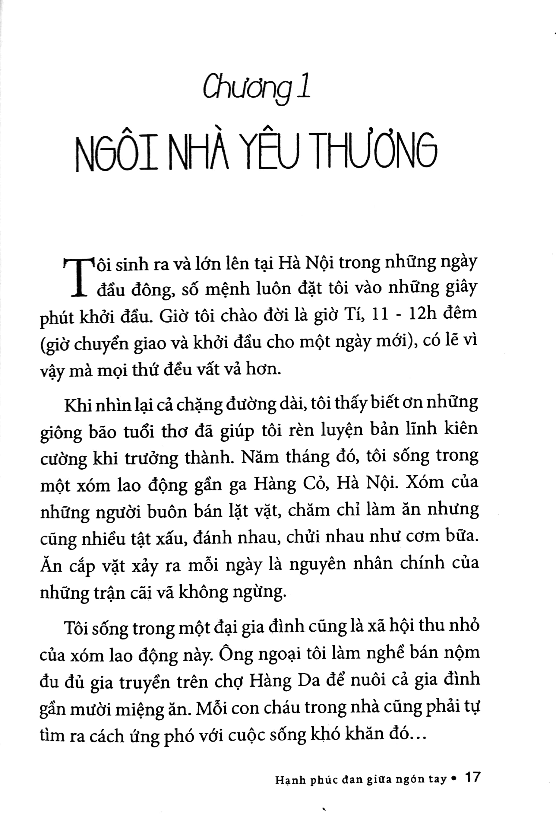 hạnh phúc đan giữa ngón tay