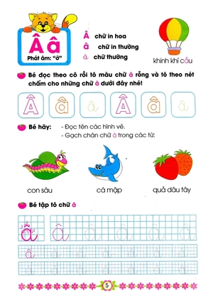 hành trang cho bé vào lớp 1 - bé tập đọc và tô chữ cái